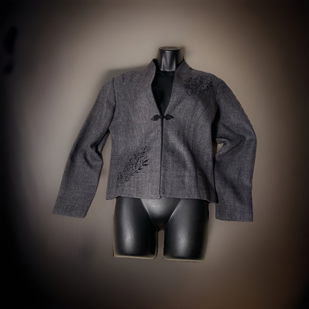Darby Vest Womens Equestrian 1 Button Embroidery Blazer Size 10